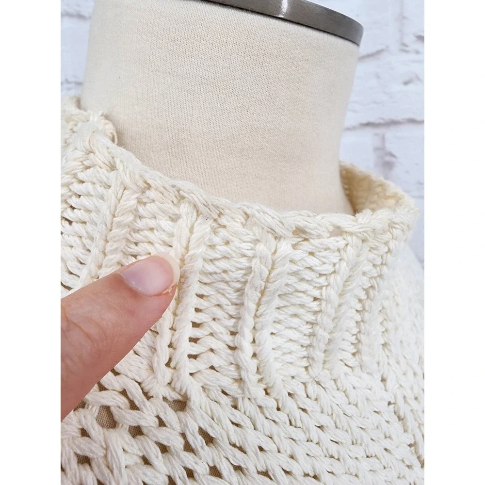 Vintage Knit Linen Blend Sweater Old Money Coastal Minimalist Willi Smith Large
